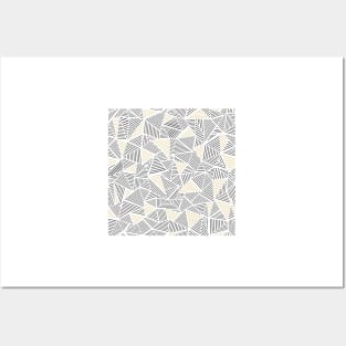 Abstract Linear White Gold Posters and Art